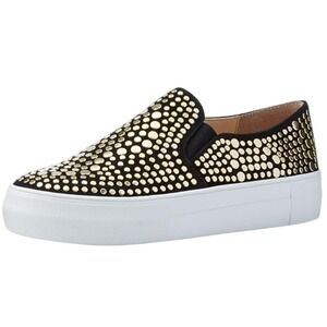 Vince Camuto Kindra Studded Gold and Black Slip On Sneaker - Size 6.5
